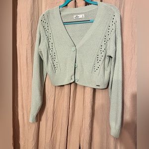 Cropped knit cardigan